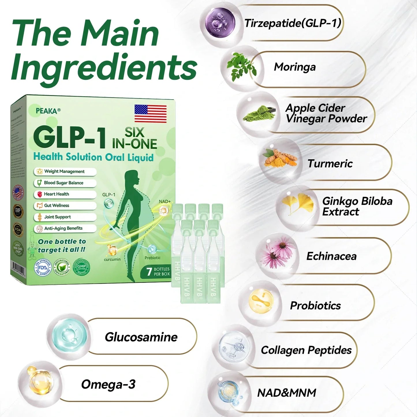 PEAKA® GLP-1 Six-in-One Health Solution Oral Liquid